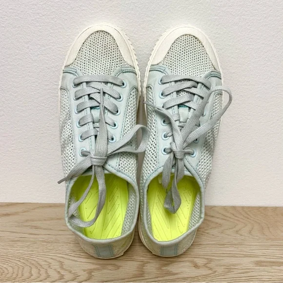 Tretorn Tournament Net Sneakers Size 8.5‎ Mint Green Cotton Mesh Knit Womens - Picture 7 of 9